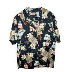 La Cabana Men's Floral Hawaiian Button Front 2XL Short Sleeve Shirt